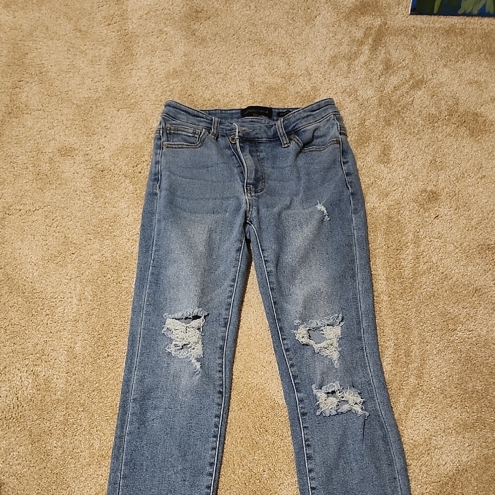 Women's Distressed Blue Jeans